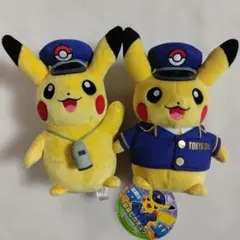 2体セット タグ付き 飛行機ピカチュウ 電車ピカチュウ ぬいぐるみ