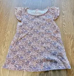 UNIQLO 花柄 フリル袖 Tシャツ チュニック100