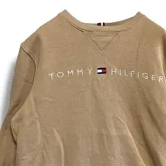 BNPF ロゴ スウェット 古着 ベージュ トミーヒルフィガー 刺繍 ブランド