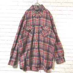 大きいサイズ3L チェック柄フロントボタンシャツ 綿トップス 日本製ボタンダウン