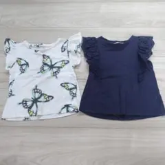 H&M フリルTシャツ 2枚セット 100cm