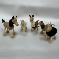 アナマルズ　anamalz 木製動物フィギュア 5体セット