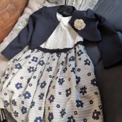 フォーマルドレスセット ネイビー 花柄　Chopin　130