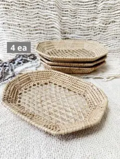 【新品】ラタン　籠　バケット　小物入れ　おしぼり　パン皿　ナチュラル　自然の温り