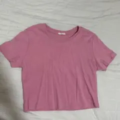 GU クルーネック 半袖Tシャツ ピンク