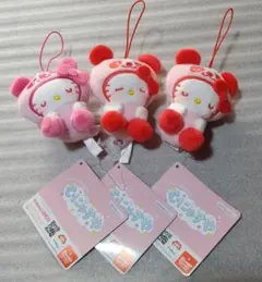【新品】サンリオむにゃすやマスコット ハローキティ ピンク1種 レッド2種