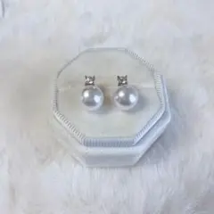 パール クリスタル ピアス　入学式　入園式　卒業式　卒園式　式典　スタッドピアス
