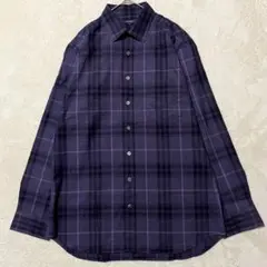 【未使用級✨】バーバリーロンドン メガチェック 長袖シャツ 希少 パープル M