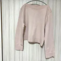 UNIQLO コットンカシミヤボートネックセーター　ピンク　Ｍのサムネイル