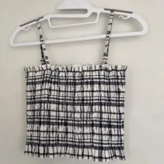 GR Lグレイルチェック柄シャーリングキャミソールカップなしのサムネイル