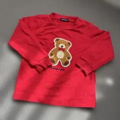moujonjon 赤いクマ刺繍 トレーナーのサムネイル