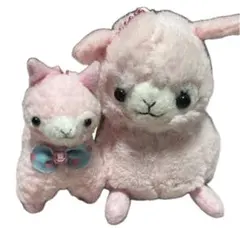 アルパカ ぬいぐるみ マスコット 2個セット ピンク かわいい