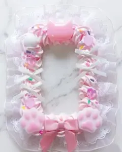 ピンク ねこちゃんリボン 量産型 平成女児 ホイップデコ トレカケース