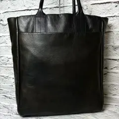 MARNI✨オールレザー 本革 ロゴ型押し 大容量 A4 ブラック トートバッグのサムネイル