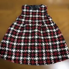 bebeノースリーブチェック柄ワンピース100cm