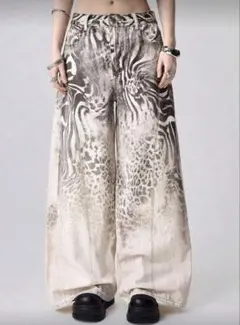 Grunge Punk Y2K オーバーサイズ レオパード&ゼブラ柄