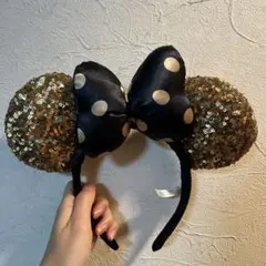 ディズニー　ミニーマウスカチューシャ 黒と金