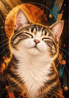 猫デジタルアート写真 L版