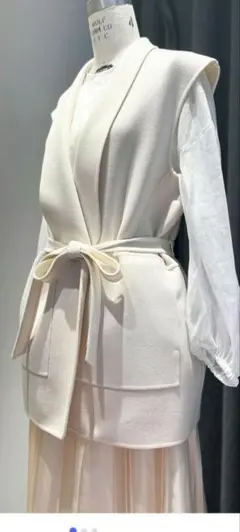 最終価格・DRAWER PRE1コットンシルクツイルジレ サイズ38 ドロワー PRE1 コットンシルクツイルジレ