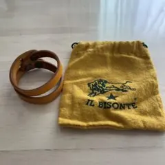 IL BISONTE イルビゾンテ　レザーブレスレット 2連 キャメル　男女兼用