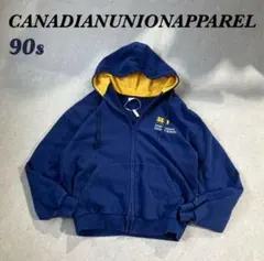 90sカナダ製CANADIANUNIONAPPAREL企業ロゴ刺繍ジップパーカー