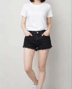 デニム ショートパンツ 黒 レディース M