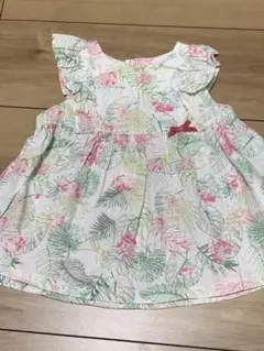 タルティーヌエショコラ　花柄　フリル　ブラウス　チュニック　100