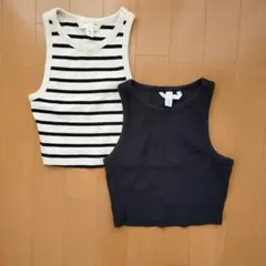 H&M　ショート丈タンクトップ　XSのサムネイル