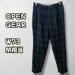 N1169　テーパードパンツ　チェック柄　ネイビーグリーン　Ｍ相当