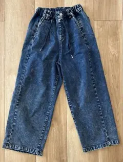 ピンクラテ　ダークブルー デニム イージーパンツ 140cm