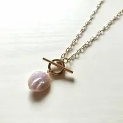 No.492　necklace∴淡水パール*Toggle Clasp*ステンレス