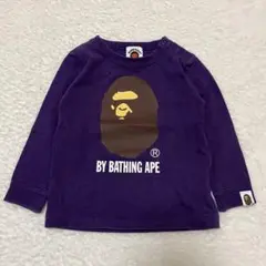 A Bathing Ape 長袖カットソー パープル猿の顔プリント