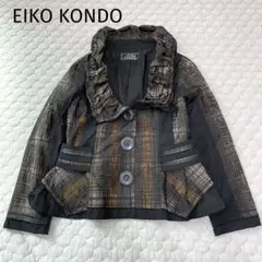 ✨お値下げしました✨エイココンドウ ＊お洒落なロングコート ＊赤系＊42 ✨お値下げしました✨エイココンドウ ＊お洒落なロングコート