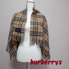 美品 バーバリー TB モノグラム ウール カシミヤ ポンチョ ケープ ベージュ 美品 バーバリー TB モノグラム ウール カシミヤ ポンチョ ケープ