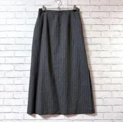 【ランバン /LANVIN】ストライプスリット入りタイトロングスカート38サイズのサムネイル