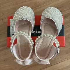 フォーマルシューズ ピンク パール リボン