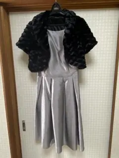 シルバーサテンAラインドレス&ボレロ