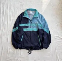 80s old adidas ナイロン アノラック ロゴ刺繍 ドローコード付