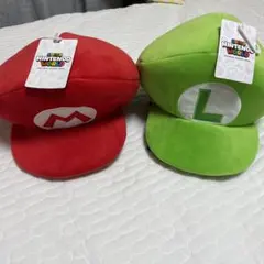 スーパーニンテンドーワールド マリオ・ルイージ帽子セット　新品