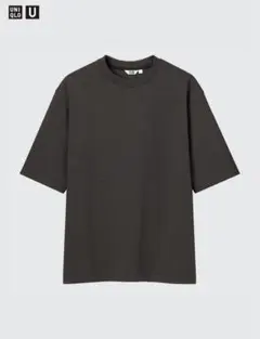 【UNIQLO】エアリズムコットンオーバーサイズT ボーダー 5分袖 L 黒