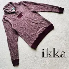 ikka 【M】カジュアル ニット ボルドー系 トレーナー 秋冬向け