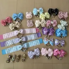 リボン　ヘアゴム　セット 20個　ヘアピン６個　ハンドメイドリボン　作品