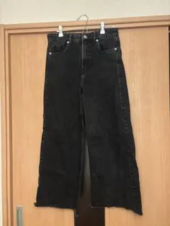 ZARA ブラック ワイドレッグデニム