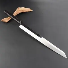 10827 切付包丁 尺三 刺身包丁 刃は究極切れ味 和包丁 黒檀黒水牛八角柄