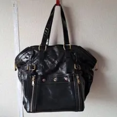 YSL リヴゴーシュ 黒 レザーバッグ ヴィンテージのサムネイル
