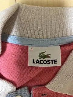 当時もの値下げ古着LACOSTE ストライプ ポロシャツ サイズ3 ピンク