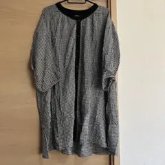 ギンガムチェック 五分袖シャツ