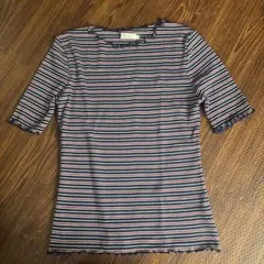 earth music&ecology ボーダー 半袖Tシャツ S