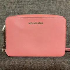 マイケルコース　ショルダーバック　レザー　ピンク