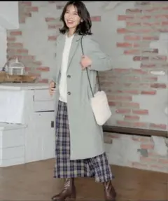 美品✨GLACIER スモーキーミント チェスターコート